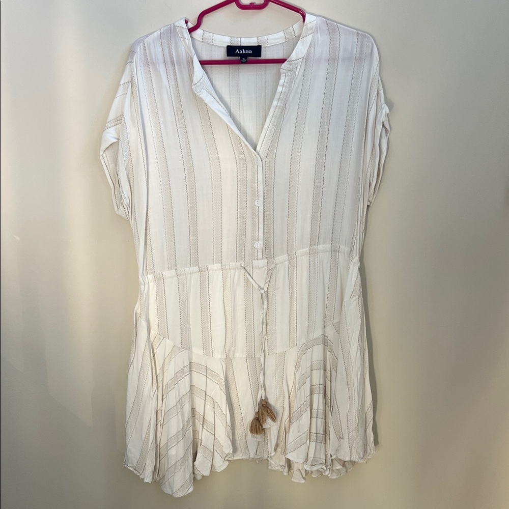 REVOLVE Aakaa White Striped Blouse
